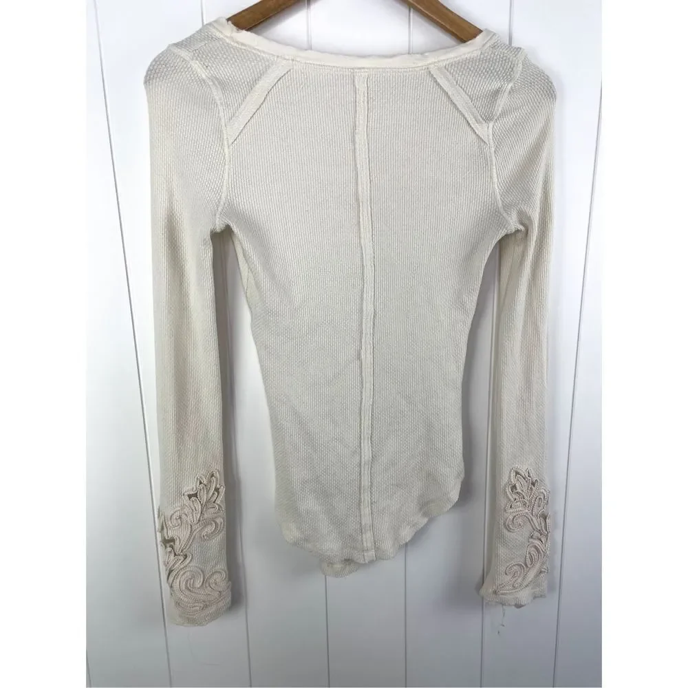 Free People‎ Newbie Thermal Boho Sleeves in Cream XS